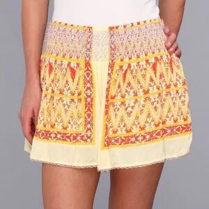 Free People Between Borders Flowy Smocked Shorts